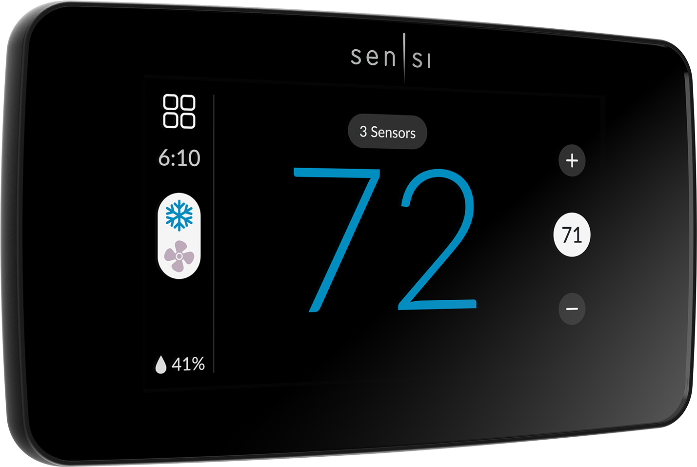 Emerson Sensi Black Beveled Edge Smart Thermostat with Wi-Fi Compatibility ST76