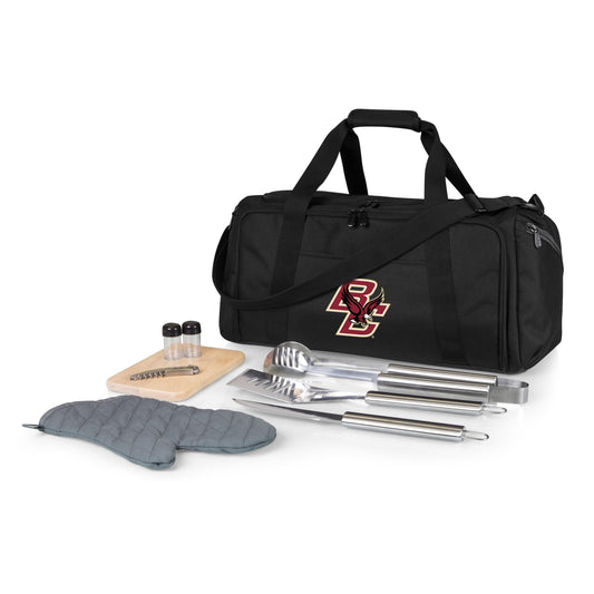 Picnic Time Stainless Steel 9-Piece Grilling Accessory Kit with Heat-Sealed Interior Liner and Multiple Storage Pockets 757-06-175-054-0