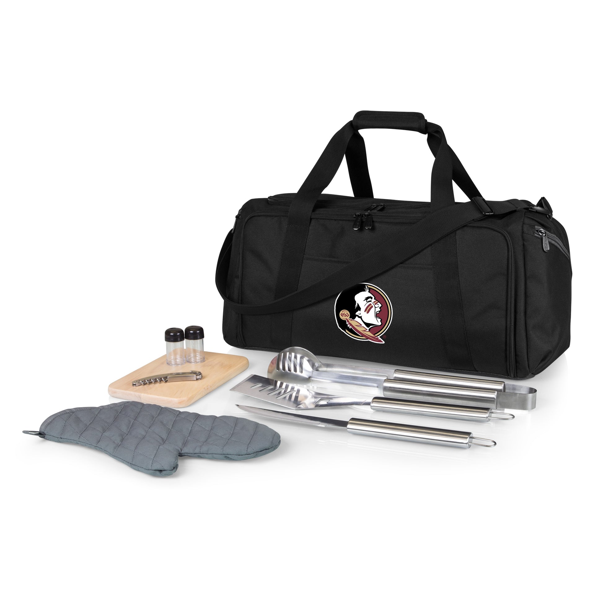 Picnic Time Stainless Steel 9-Piece Grilling Accessory Kit with Heat-Sealed Interior Liner and Multiple Storage Pockets 757-06-175-174-0