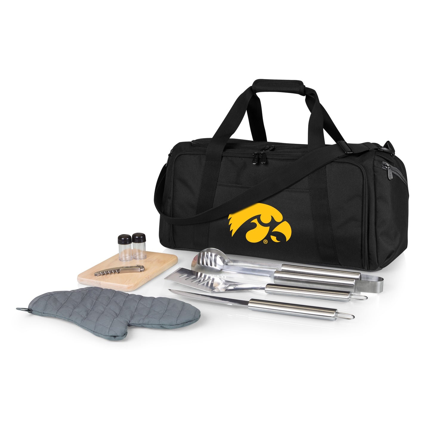 Picnic Time Stainless Steel 9-Piece Grilling Accessory Kit with Heat-Sealed Interior Liner and Multiple Storage Pockets 757-06-175-224-0