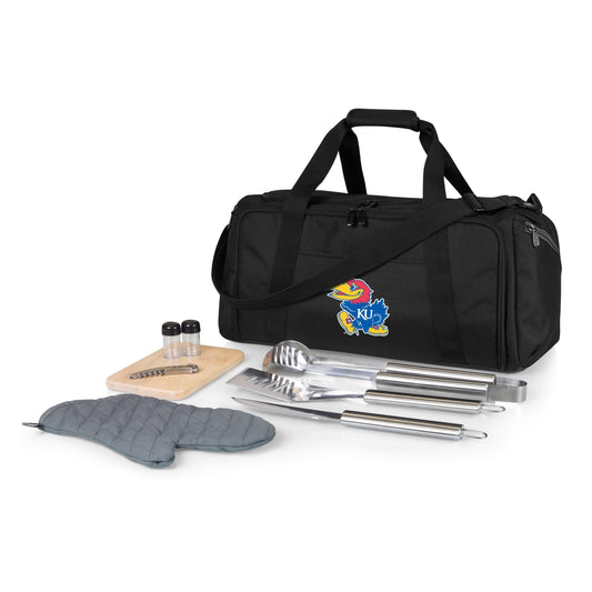 Picnic Time Stainless Steel 9-Piece Grilling Accessory Kit with Heat-Sealed Interior Liner and Multiple Storage Pockets 757-06-175-244-0
