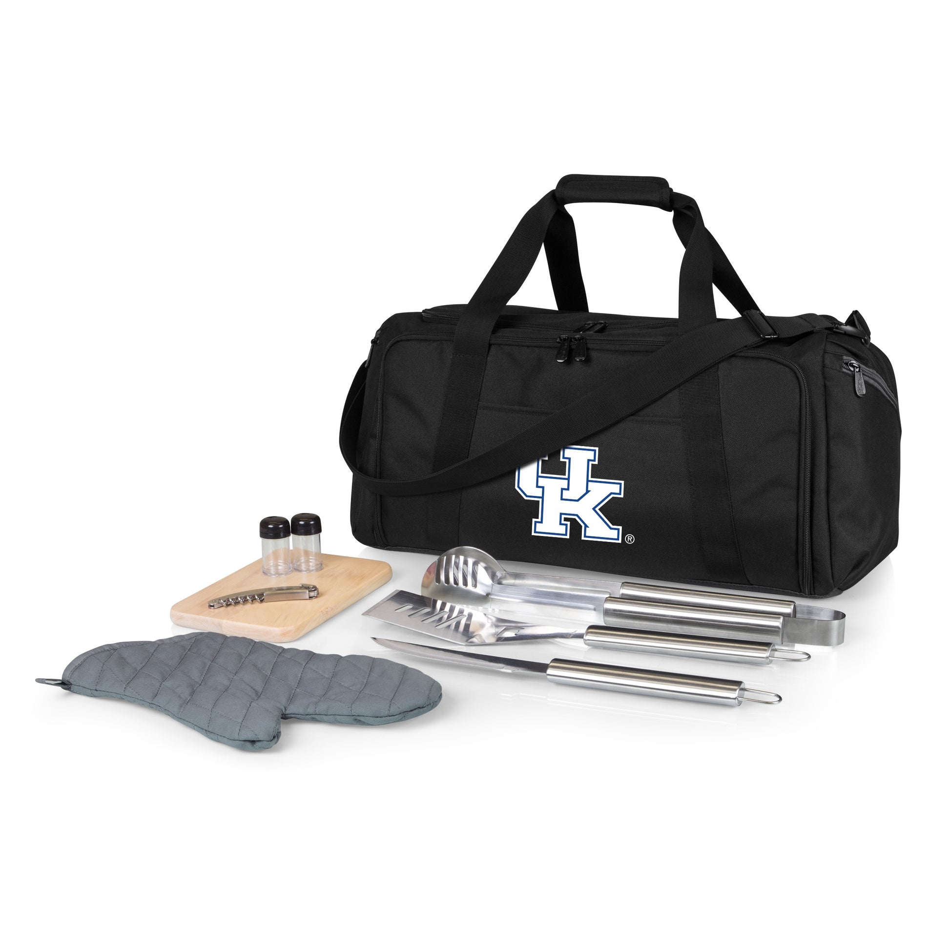 Picnic Time Stainless Steel 9-Piece Grilling Accessory Kit with Heat-Sealed Interior Liner and Multiple Storage Pockets 757-06-175-264-0