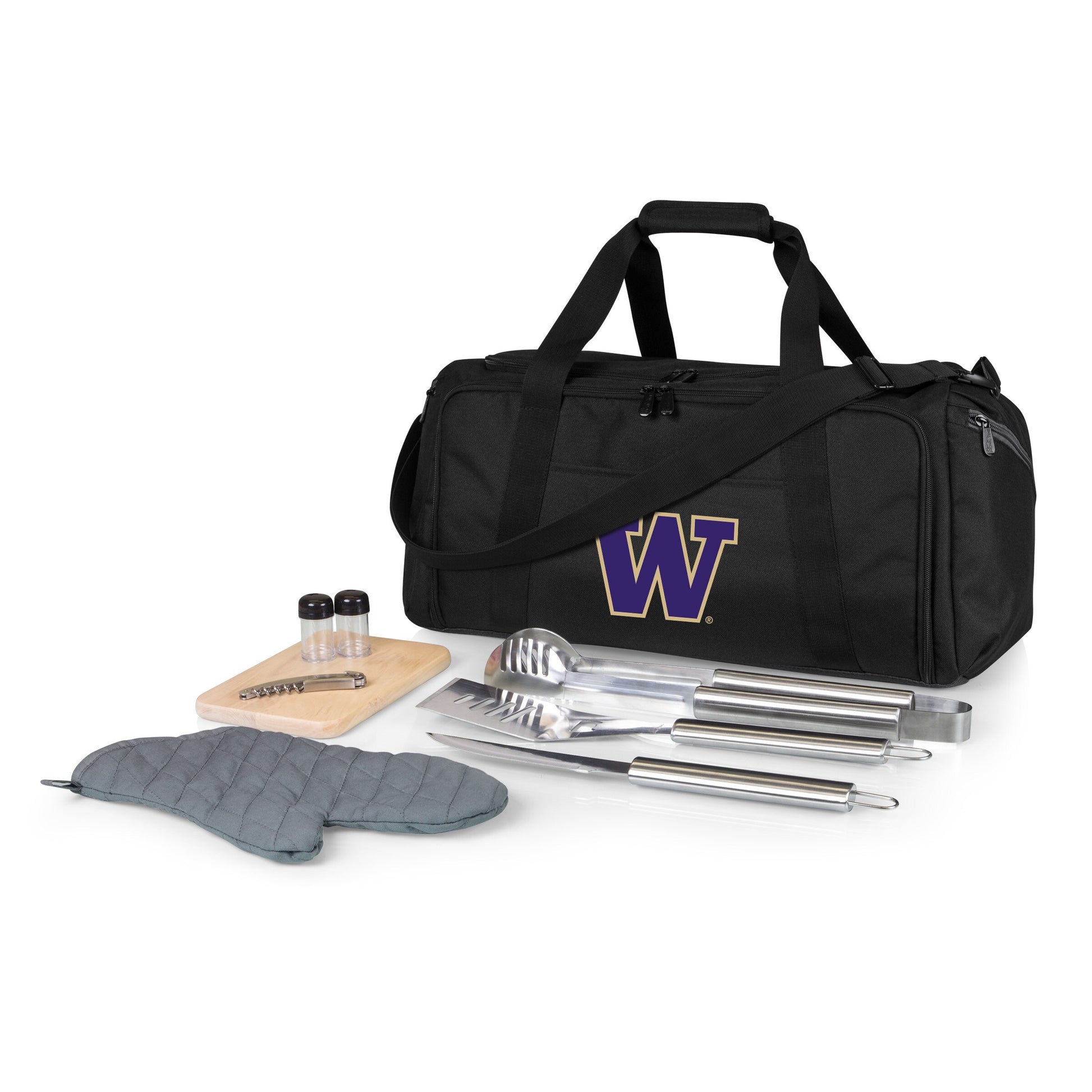 Picnic Time Stainless Steel 9-Piece Grilling Accessory Kit with Heat-Sealed Interior Liner and Multiple Storage Pockets 757-06-175-624-0