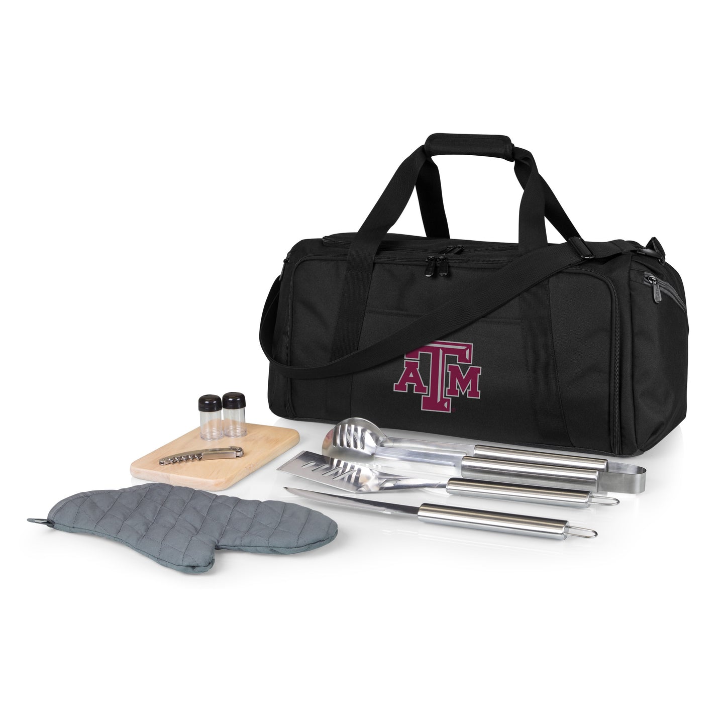 Picnic Time Stainless Steel 9-Piece Grilling Accessory Kit with Heat-Sealed Interior Liner and Multiple Storage Pockets 757-06-175-564-0