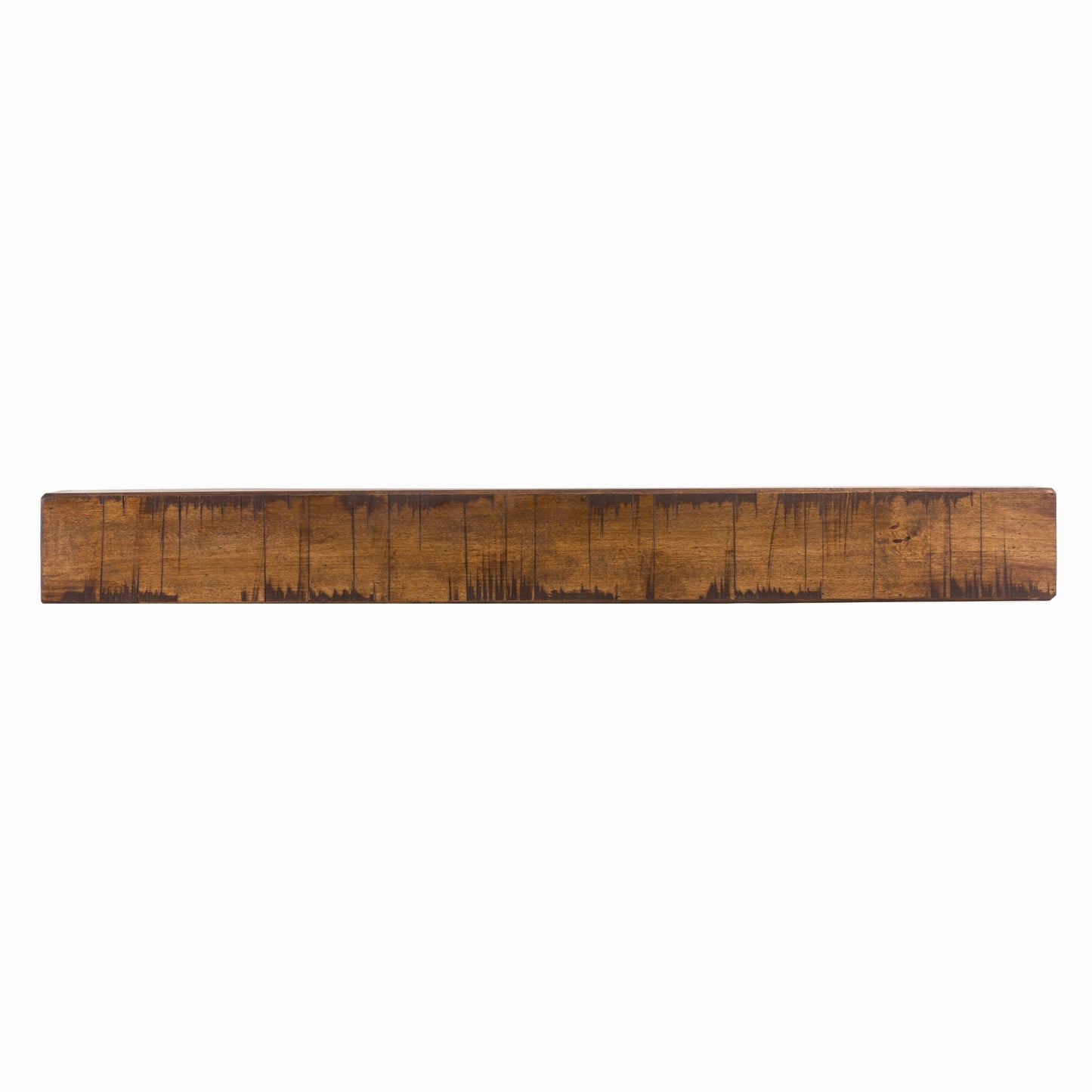 Dogberry 60-in W x 5.5-in H x 6.25-in D Aged Oak Poplar Hollow Rustic Fireplace Mantel MRUST6062AGOKNONE