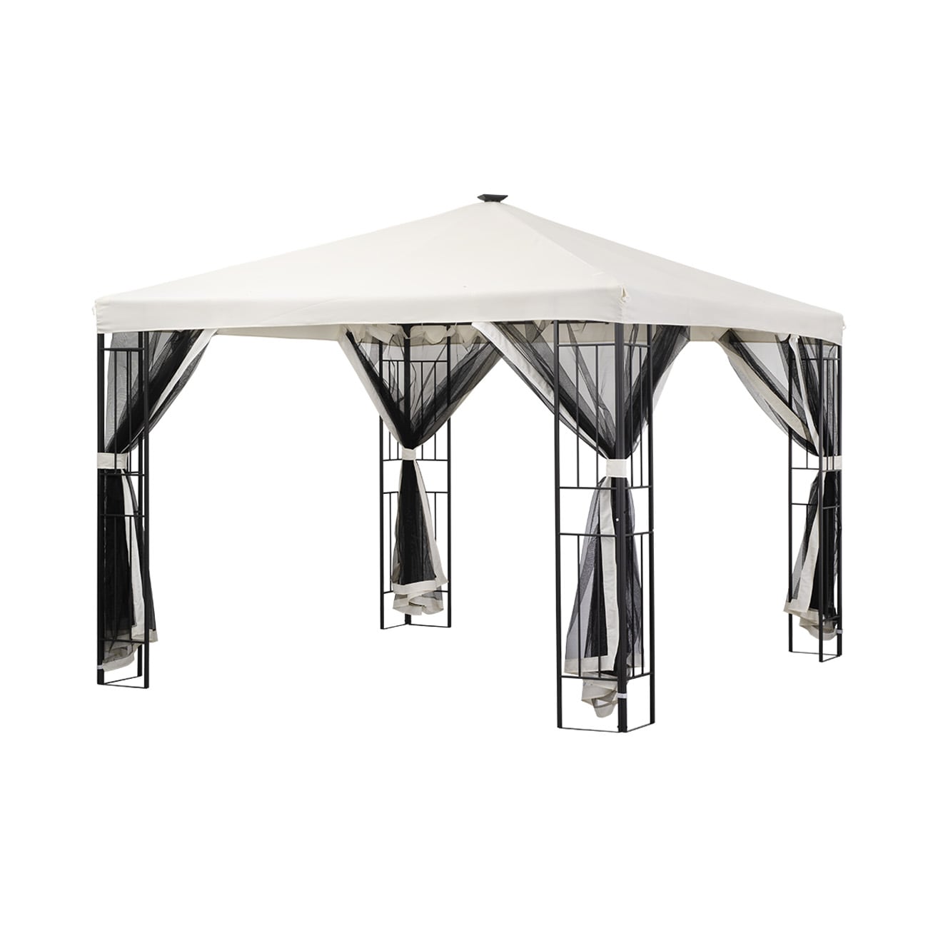 Ainfox 10-ft x 10-ft patio canopy White with Soft Top Roof (Screen Included)