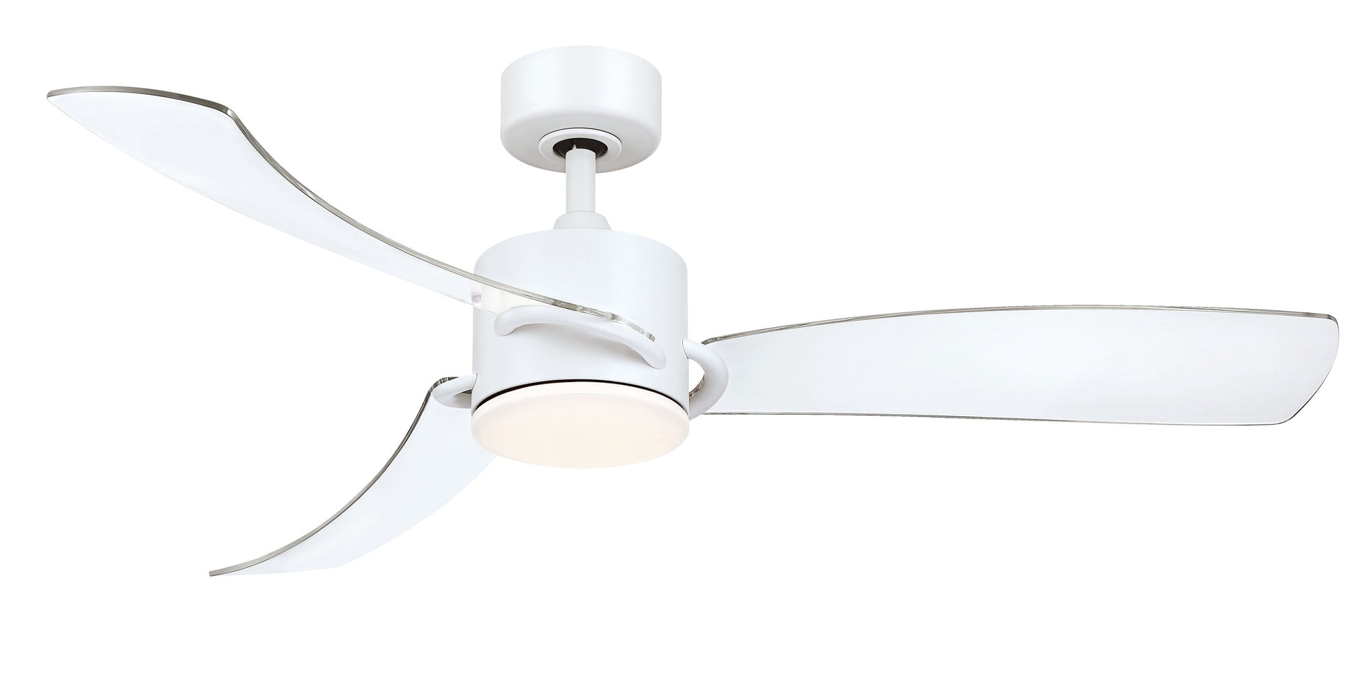 Fanimation SculptAire 52-in Integrated LED Matte White with Clear Blades Propeller Ceiling Fan With Light - Remote Included ( 3 -Blade ) 5375616