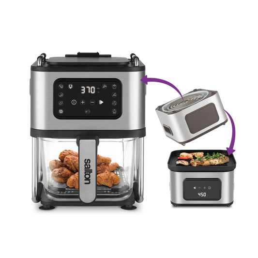 Salton 4.8-Quart Stainless Steel Programmable Dual Zone Air Fryer AF2090