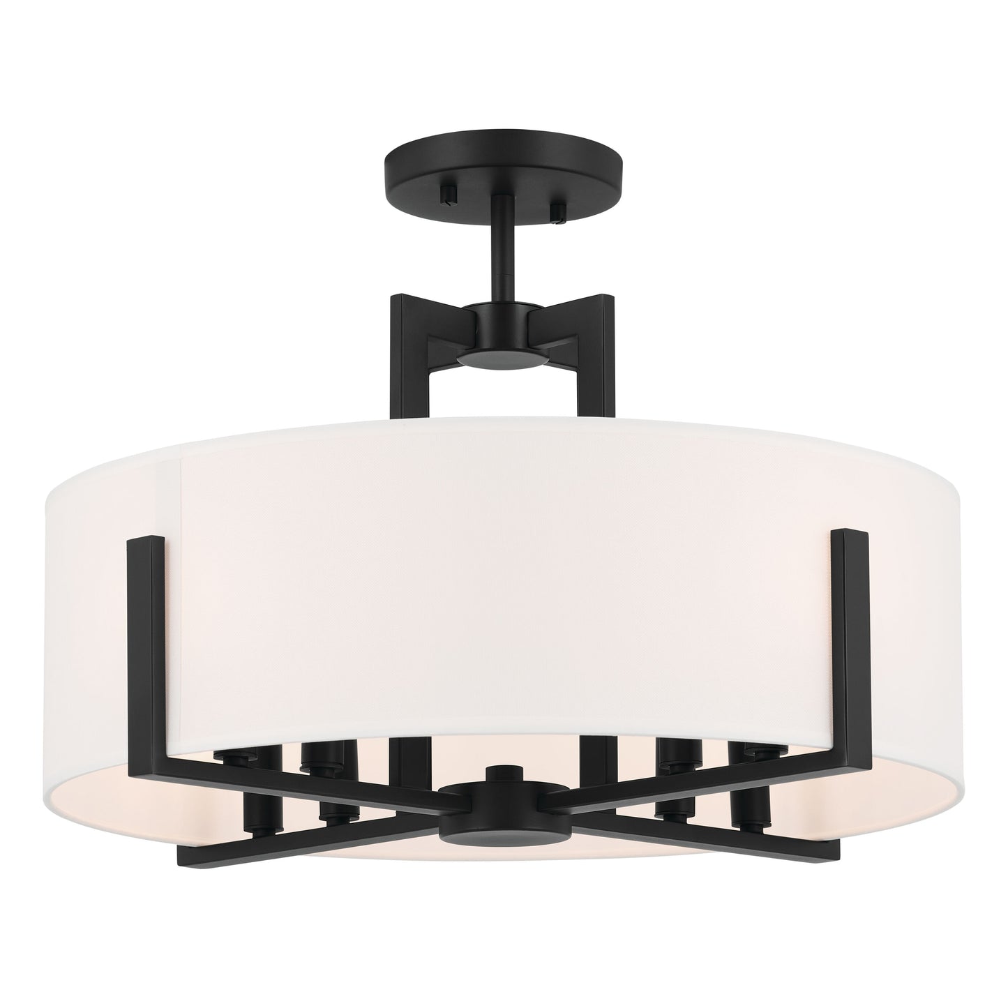 Kichler Malen 8 -Light 20-in Black Semi Flush Mount Light 5384862