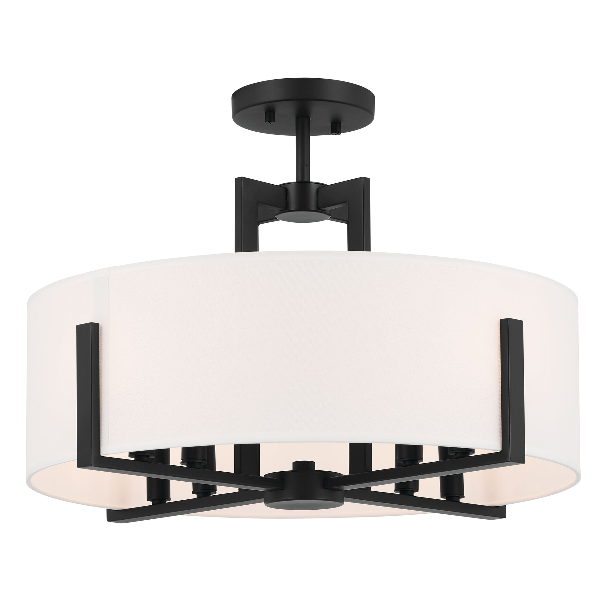 Kichler Malen 8 -Light 20-in Black Semi Flush Mount Light 5384862
