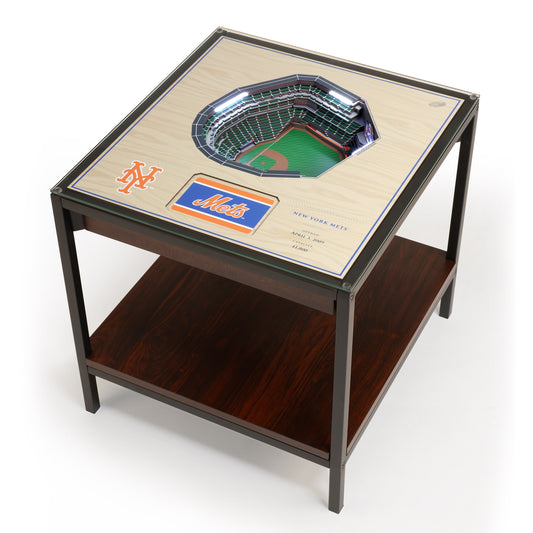 StadiumViews 25-Layer StadiumView Lighted End Table 22-in W x 22.25-in H Team Colors Glass Square Modern End Table with Storage Assembly Required