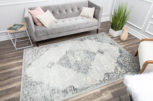 Rugs America Hailey 8 x 10 (ft) Loomed Polypropylene Spring Snowflake Rectangular Indoor Medallion Vintage Area rug