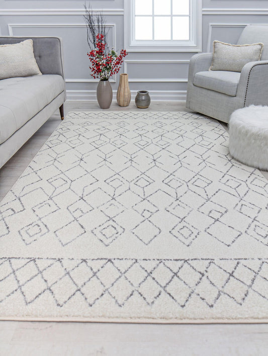 Rugs America Marlow 8 x 10 (ft) Loomed Polypropylene Barely There Rectangular Indoor Tribal Moroccan Area rug