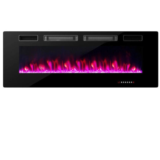 Clihome 50-in W Black Fan-forced Electric Fireplace CL-50-10235