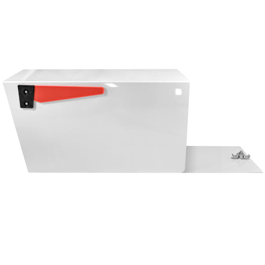 Mail Boss Post Mount White Metal Extra Large Lockable Rear-locking Mailbox 7529V