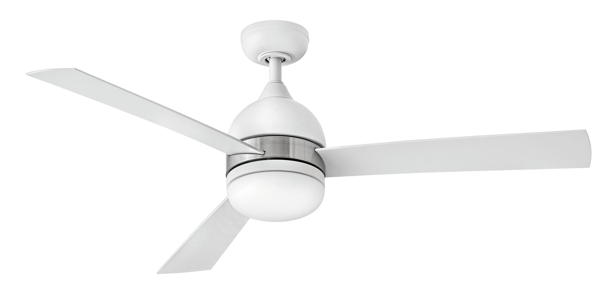 Hinkley Verge 52-in Matte White Integrated LED Indoor/Outdoor Smart Propeller Ceiling Fan with Light and Remote (3-Blade) 902352FMW-LWA
