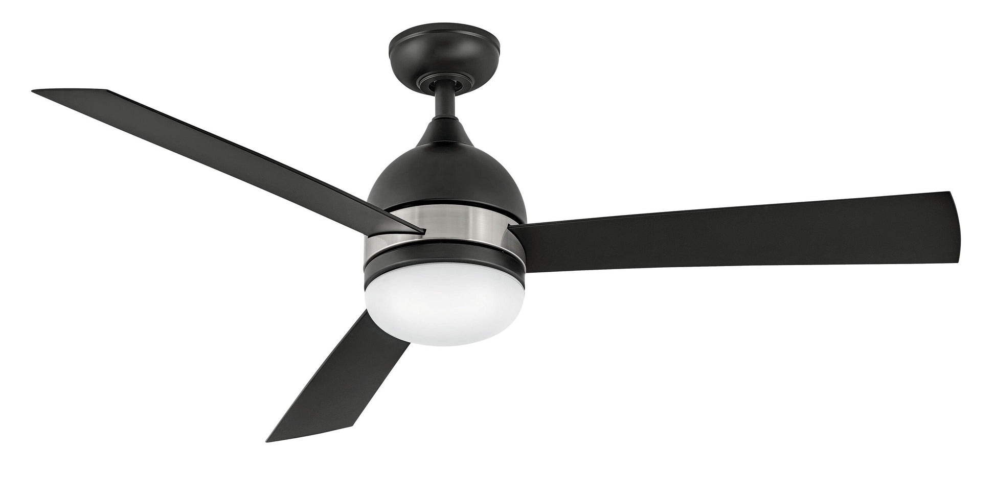 Hinkley Verge 52-in Integrated LED Outdoor Smart Matte Black with Matte Black Blades Propeller Ceiling Fan With Light - Remote Included ( 3 -Blade ) 5528923