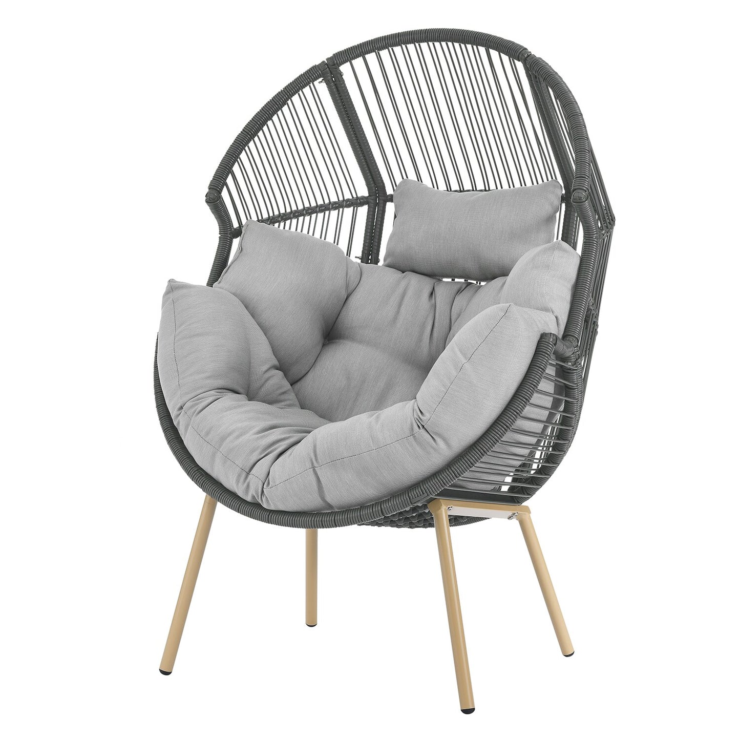 Rilyson Egg chair Gray Woven Hammock chair with Stand