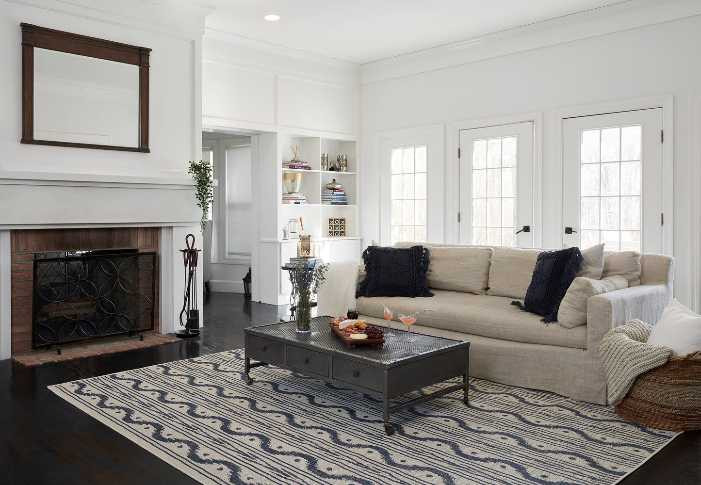 Momeni 8 x 10 (ft) Loomed Polypropylene Blue Rectangular Indoor/Outdoor Area rug