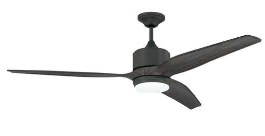 Craftmade Mobi 60-in Integrated LED Outdoor Aged Galvanized with Greywood Blades Ceiling Fan With Light - Remote Included ( 3 -Blade )