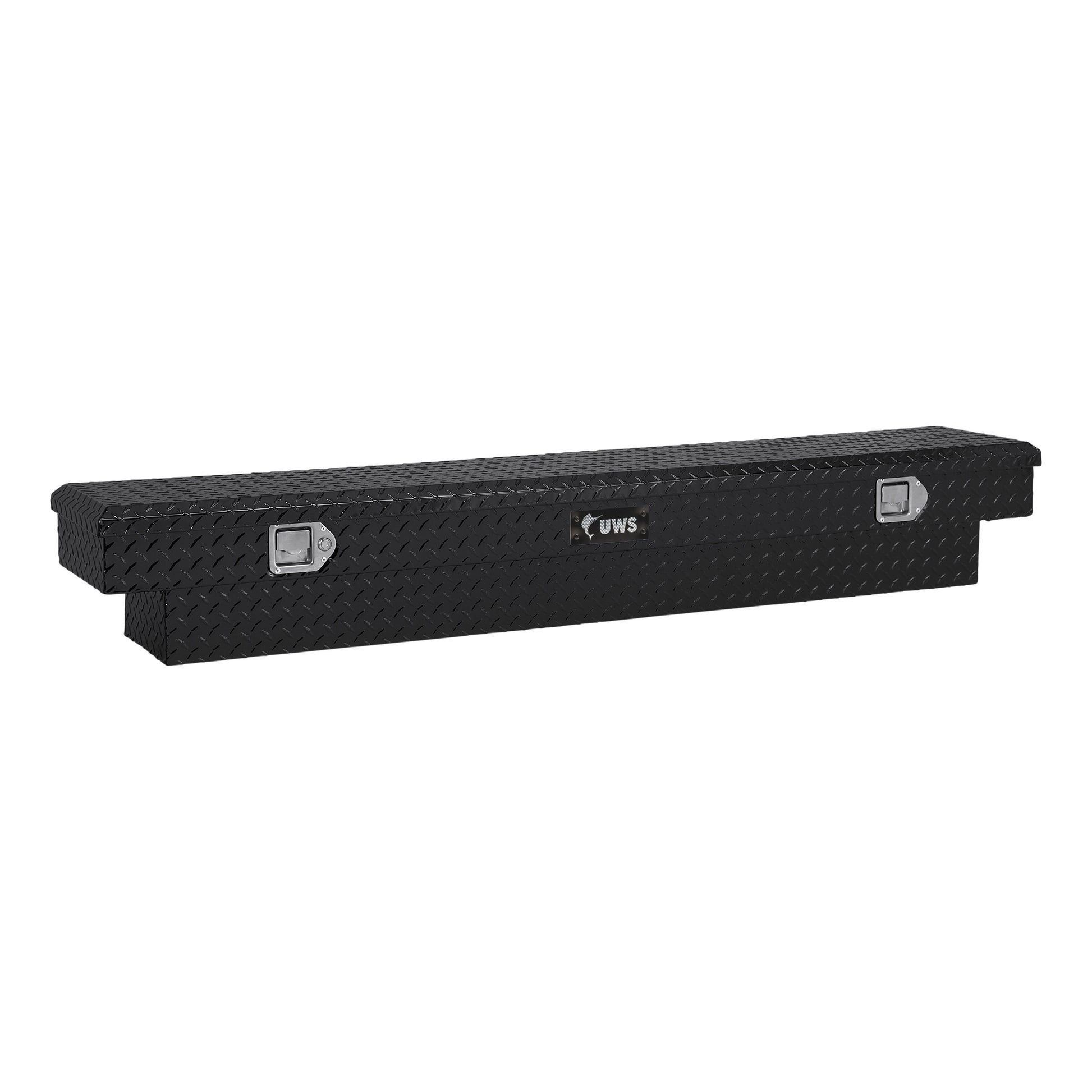 UWS 60.875-in x 12-in x 9.25-in Gloss Black Aluminum Crossover Truck Tool Box EC10252