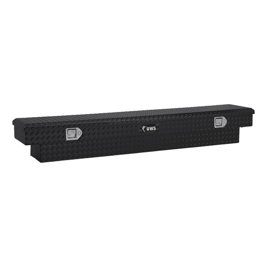 UWS 60.875-in x 12-in x 9.25-in Gloss Black Aluminum Crossover Truck Tool Box EC10252