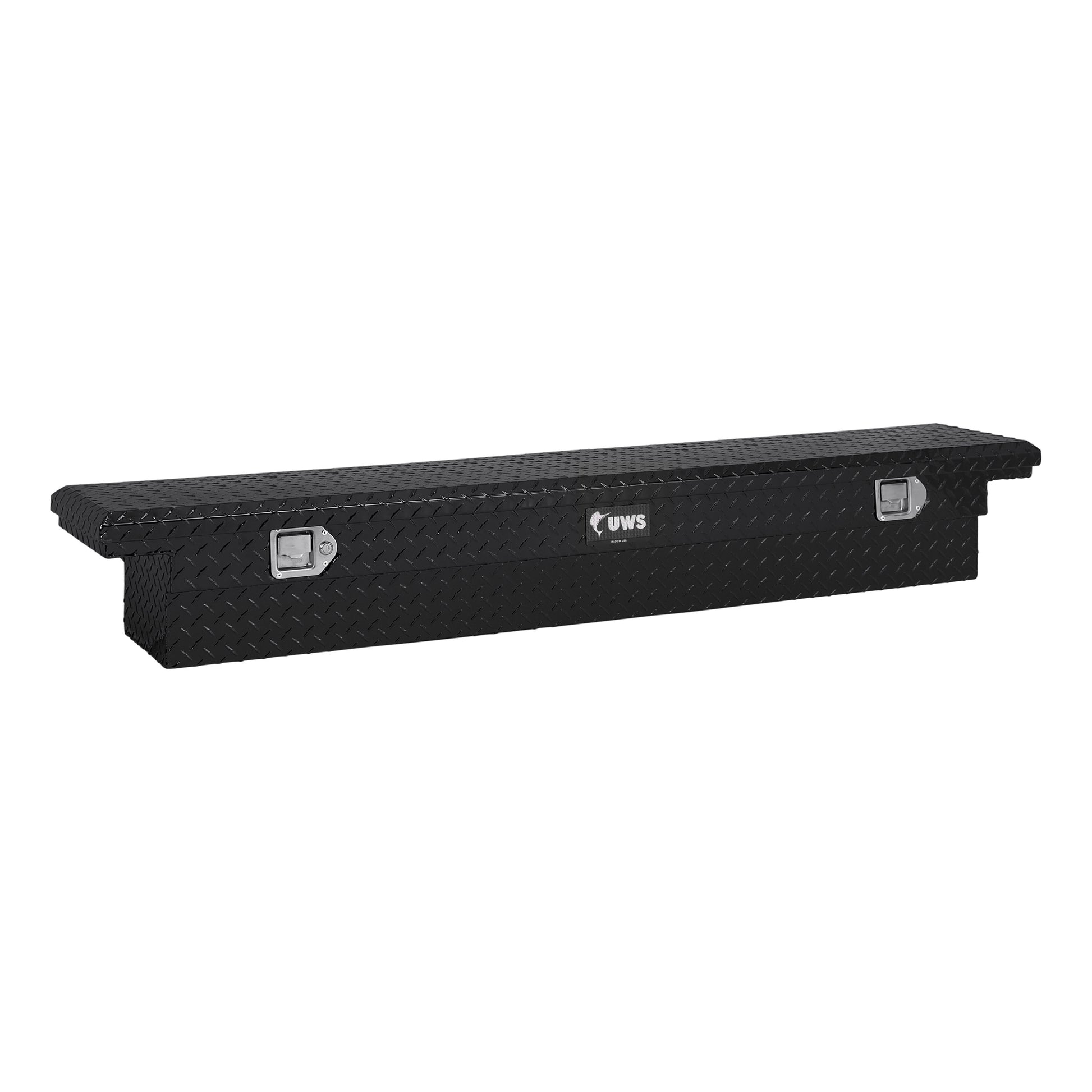 UWS 69.875-in x 12-in x 9.25-in Gloss Black Aluminum Crossover Truck Tool Box EC10552