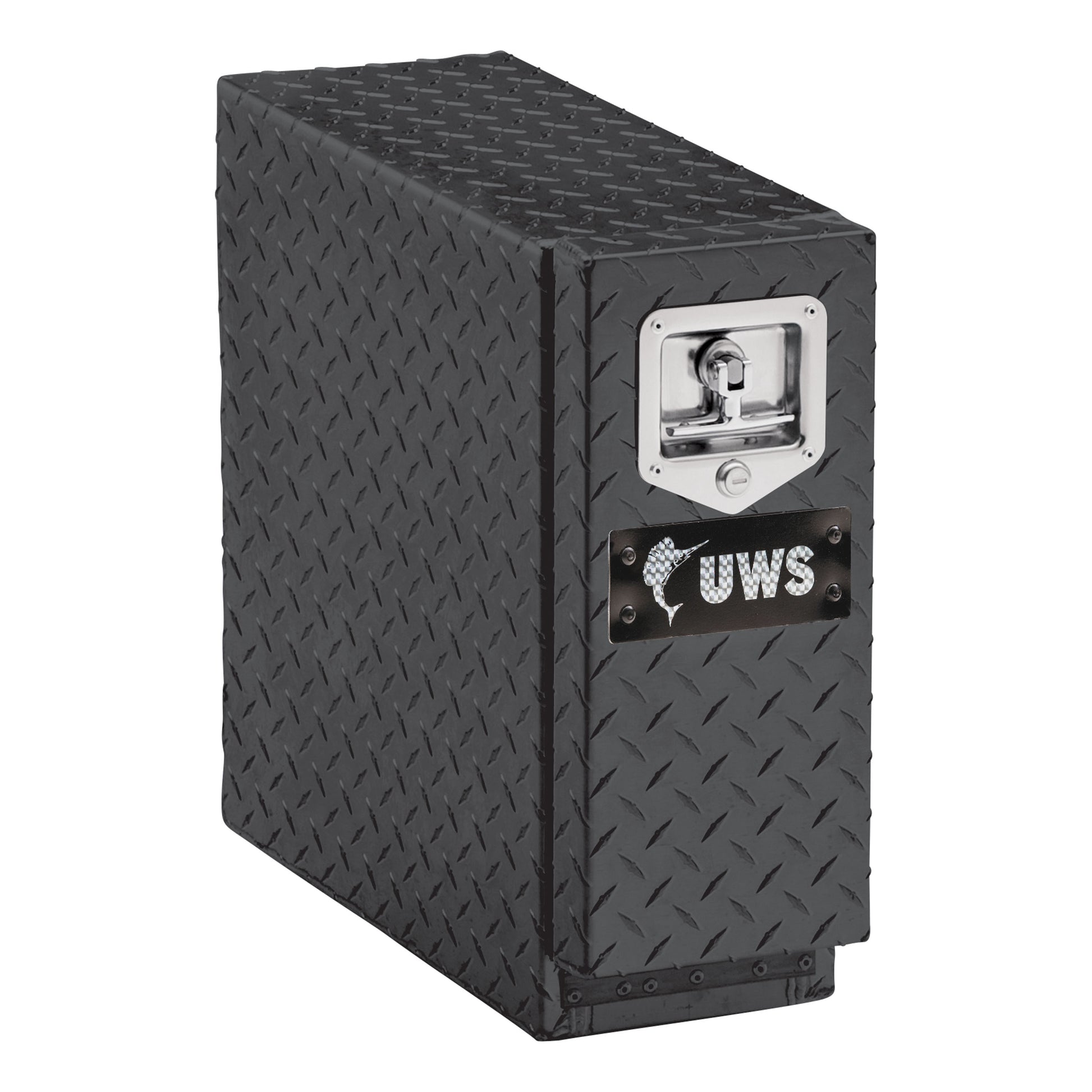 UWS 18.375-in x 7.875-in x 18.75-in Gloss Black Aluminum Chest Truck Tool Box EC20032