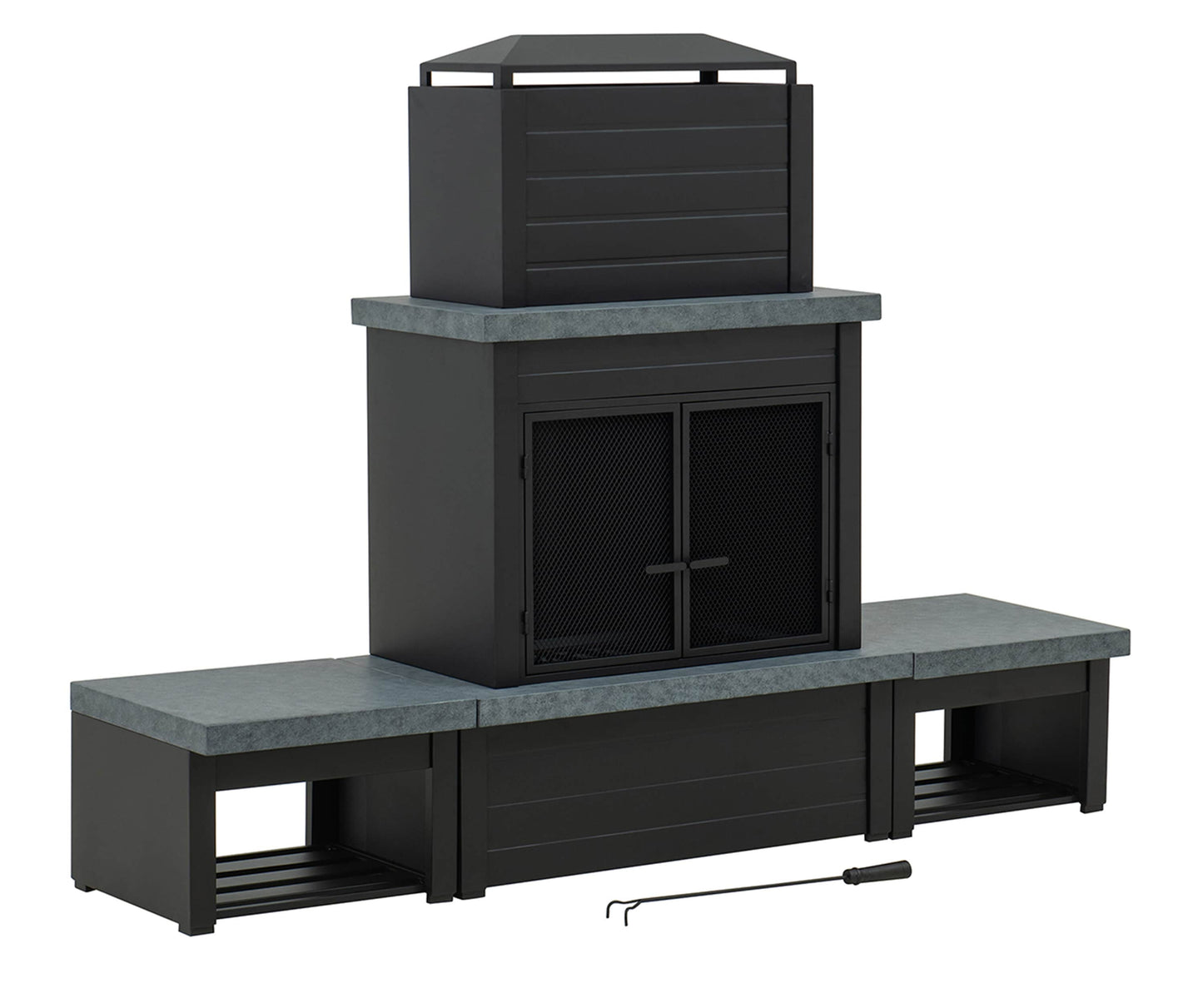 Sunjoy 20-in W Steel Rectangle Portable Wood-Burning Fire Pit