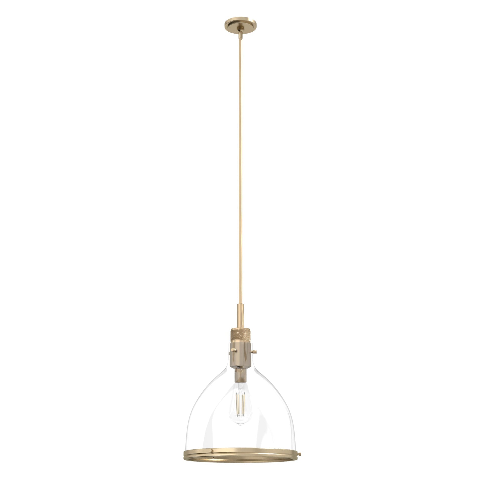 Hunter Van Nuys 1 -Light Alturas Gold Transitional Clear glass Dome Medium Hanging Kitchen island light 4963898