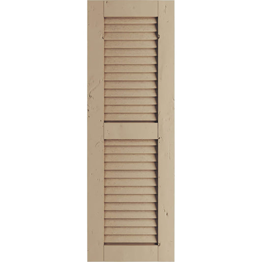 Ekena Millwork 18-in W x 84-in H Knotty Pine Paintable/Stainable Louvered Exterior Shutters ( 2 -Pack )