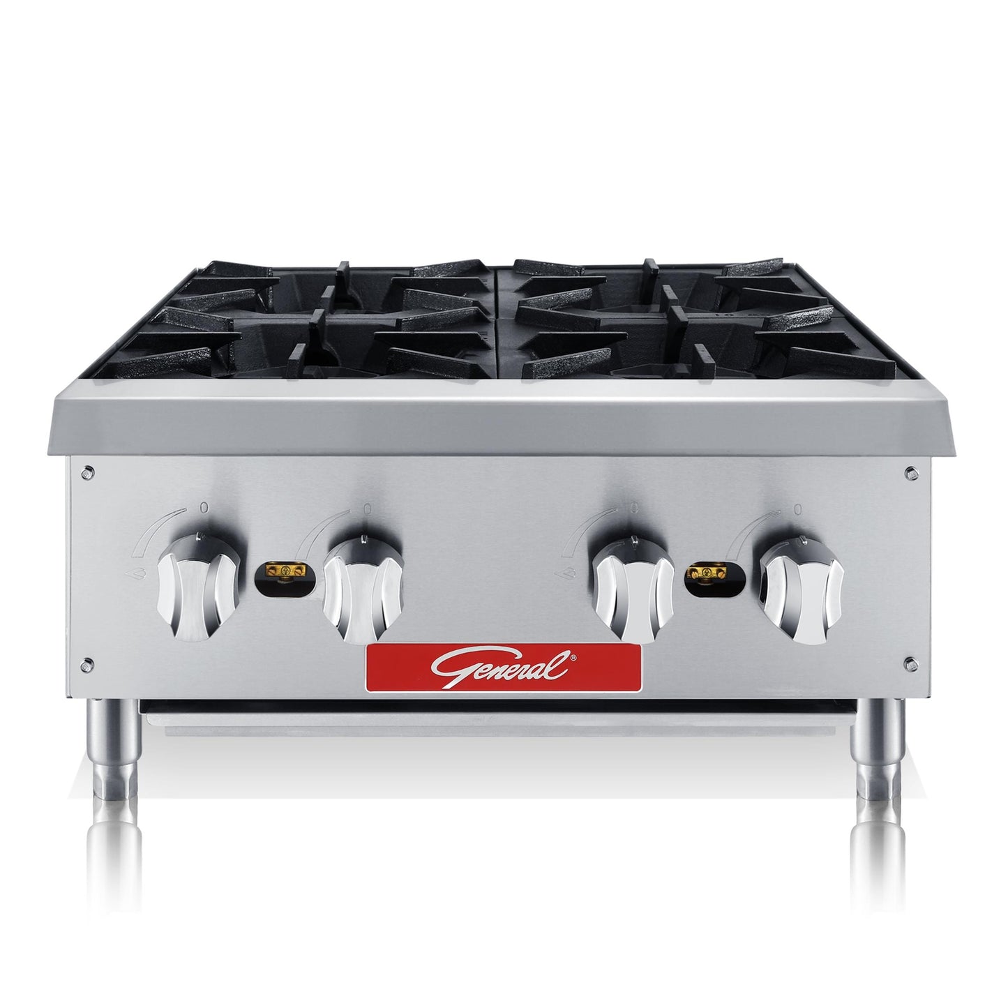 BevLes 24-in Stainless Steel 4 Elements Gas Hot Plate GCHP-24-4LP