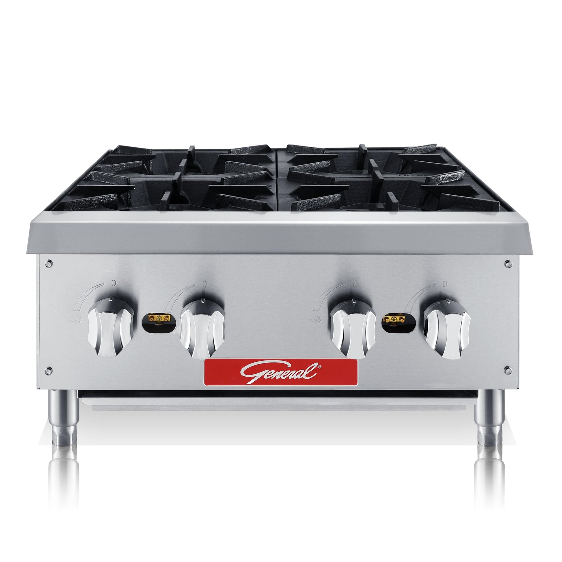 BevLes 24-in Stainless Steel 4 Elements Gas Hot Plate GCHP-24-4LP