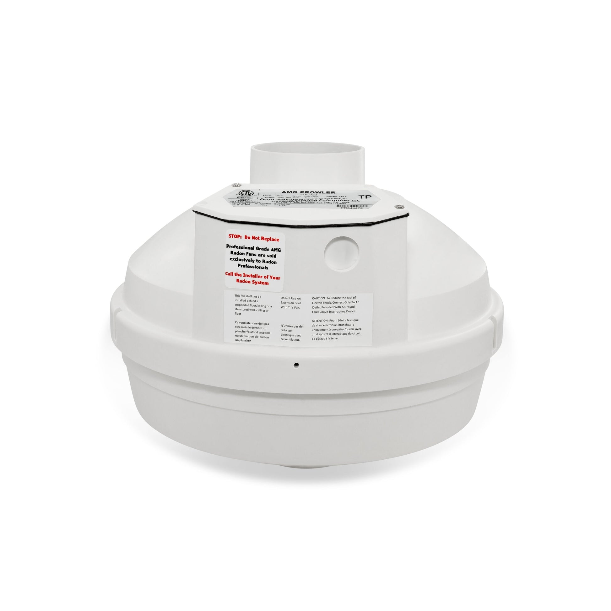 Festa AMG Radon Fans 3-in dia 221-CFM Glass-reinforced Poly Resin Centrifugal Radon Mitigation Fan AMG PROWLER