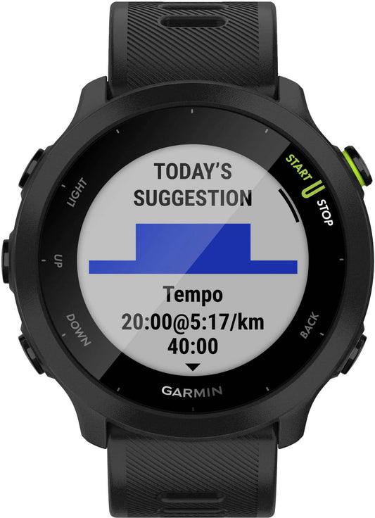 Garmin - Forerunner 55 GPS Smartwatch 42mm Fiber-Reinforced Polymer - Black
