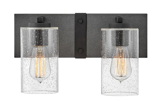 Hinkley Sawyer 14.25-in 2 -Light Matte Black Rustic Vanity light 5663102