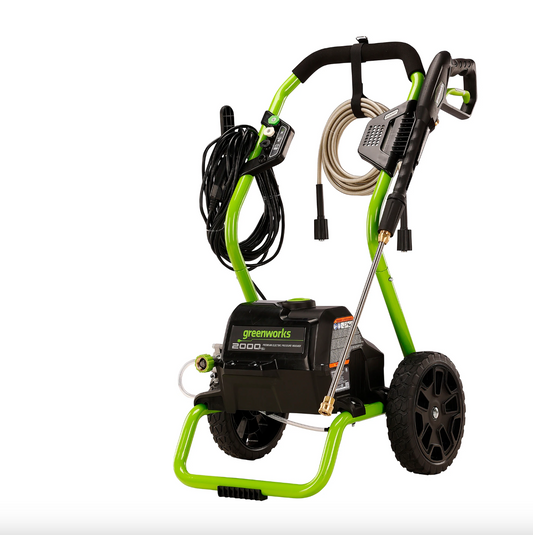 Greenworks 2000 PSI 1.1-GPM Cold Water Electric Pressure Washer with 3 Spray Tips GPW2000-1RG
