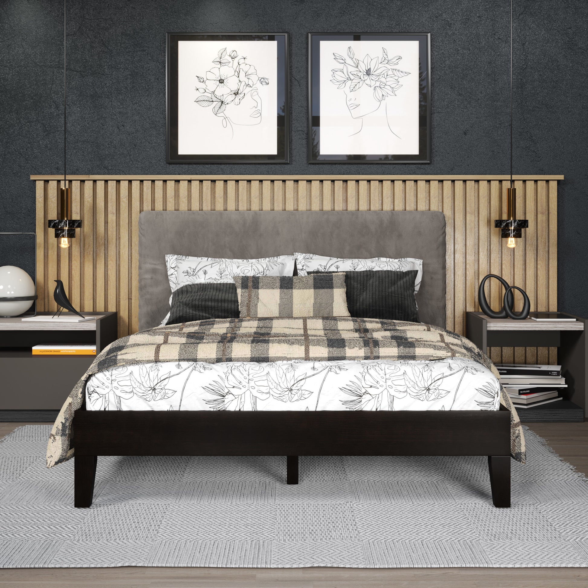 Steve Silver Full Black Wood Platform Bed
