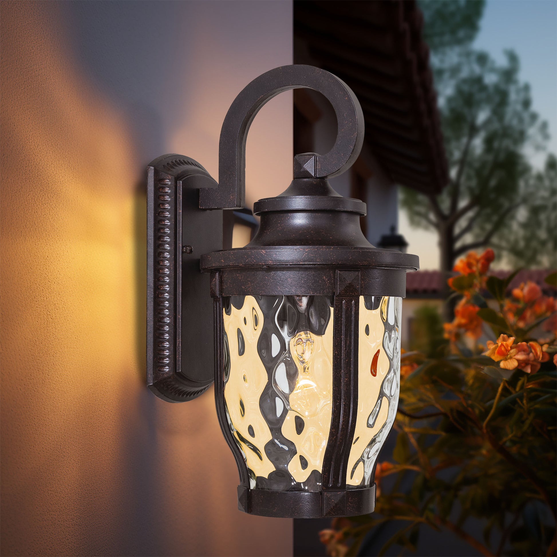 Minka Lavery Merrimack 16.25-in H Black Hardwired Integrated LED Outdoor Wall Light 1664969