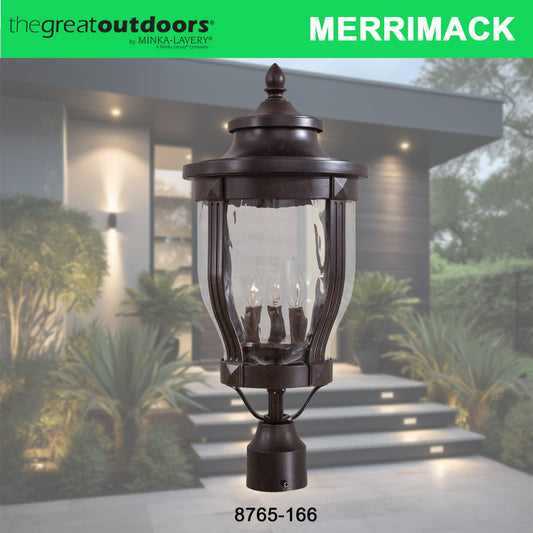 Minka Lavery Merrimac 23-Inches Corona Bronze Transitional Outdoor Post light 1664974