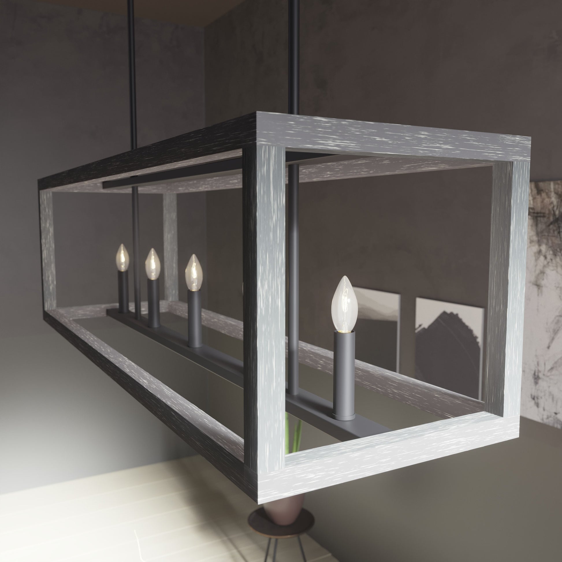 Hunter Squire Manor 5 -Light Matte Black Modern/contemporary For Use in Bedrooms, Dining Rooms, Foyers, Kitchens, Living Rooms Chandelier 3830549