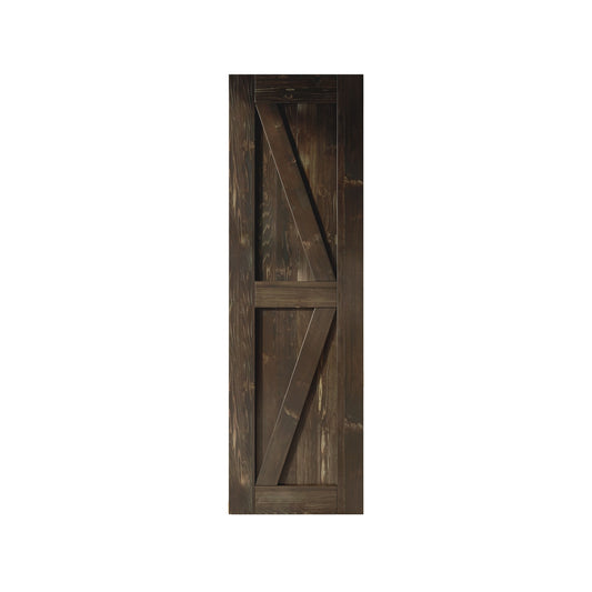 HOMACER 20-in x 84-in Ebony K-frame Pine Wood Solid core Single Barn Door (Hardware Not Included)