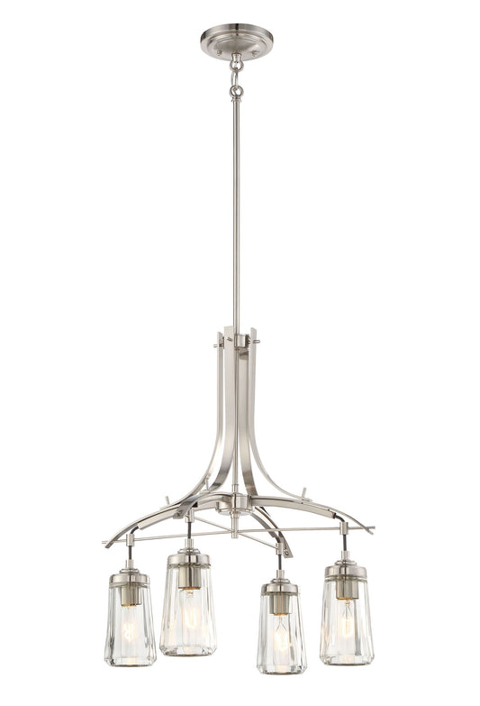 Minka Lavery Poleis 4 -Light Brushed Nickel Modern/contemporary For Use in Bedrooms, Dining Rooms, Foyers, Kitchens, Living Rooms Chandelier 1640768