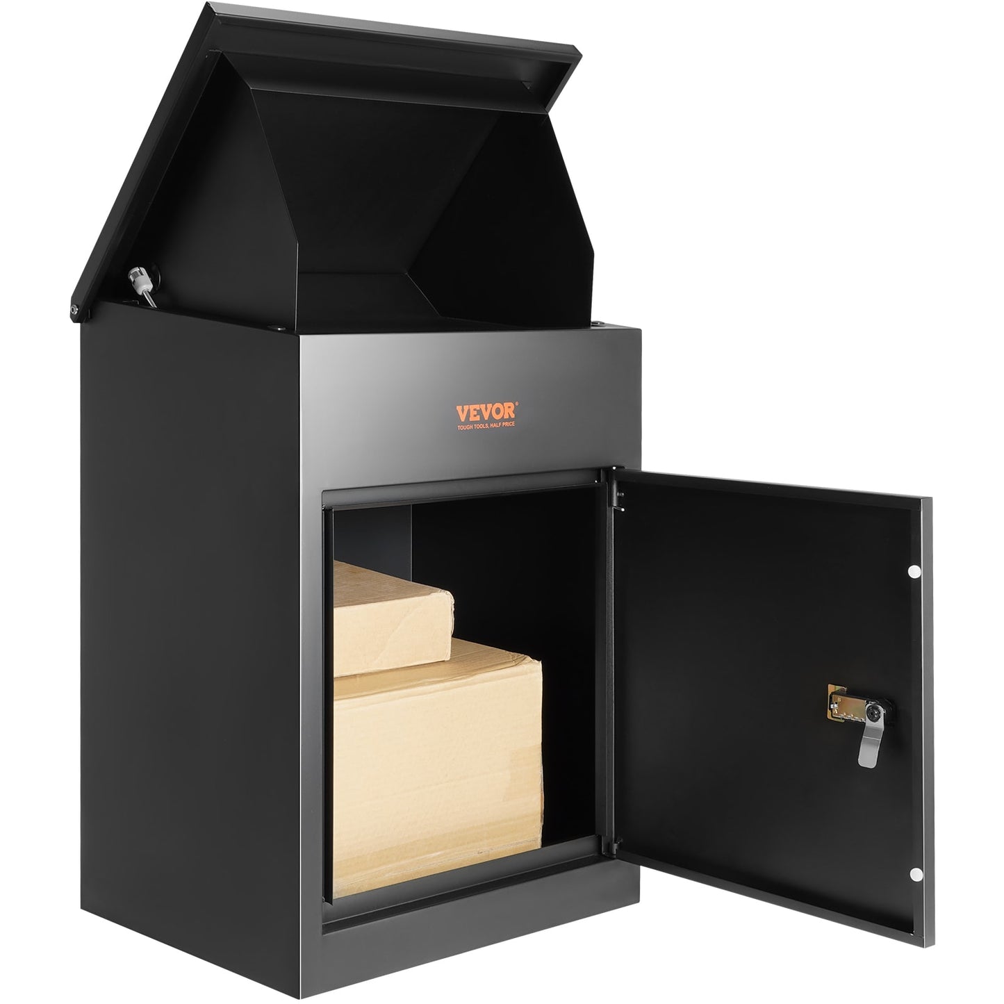 VEVOR Ground Mount Black Large Lockable Package Box BGXDXGKB228INL81BV0