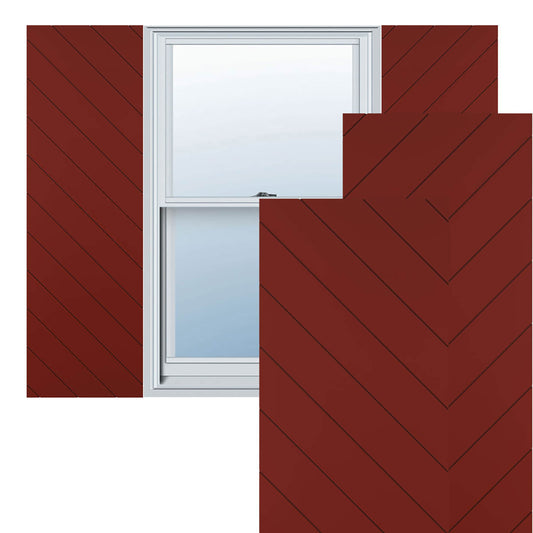 Ekena Millwork 12-in W x 42-in H Pepper Red Flat panel Exterior Shutters ( 2 -Pack )