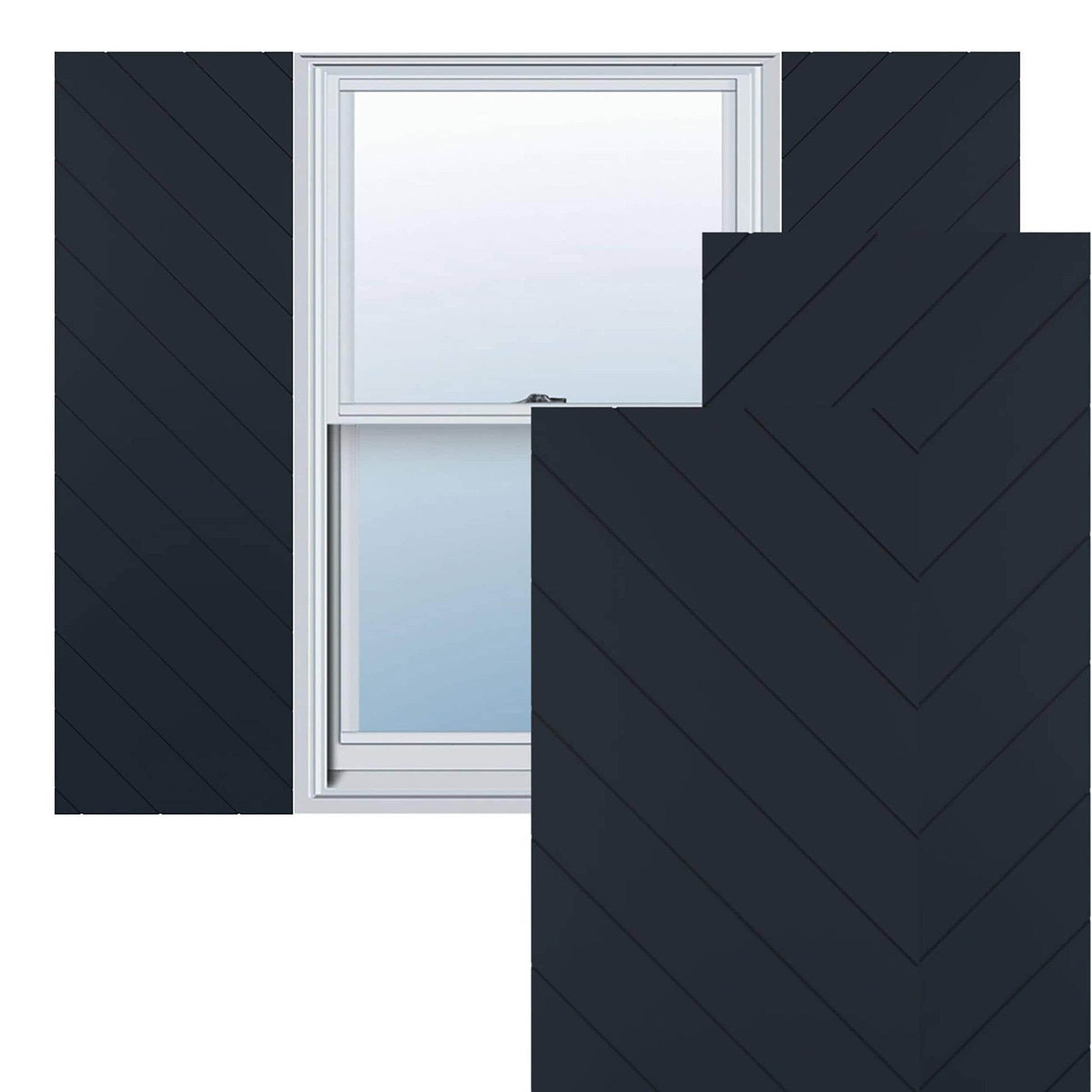 Ekena Millwork 15-in W x 77-in H Starless Night Blue Flat panel Exterior Shutters ( 2 -Pack )