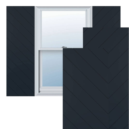 Ekena Millwork 15-in W x 77-in H Starless Night Blue Flat panel Exterior Shutters ( 2 -Pack )