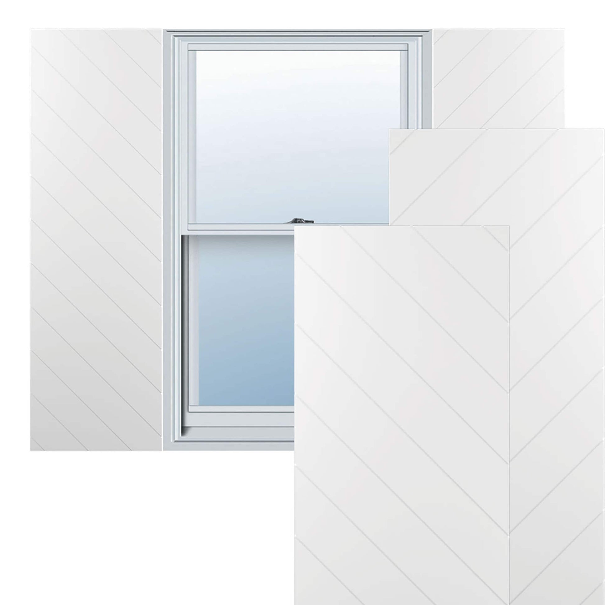 Ekena Millwork 12-in W x 73-in H White Paintable/Stainable Flat panel Exterior Shutters ( 2 -Pack )