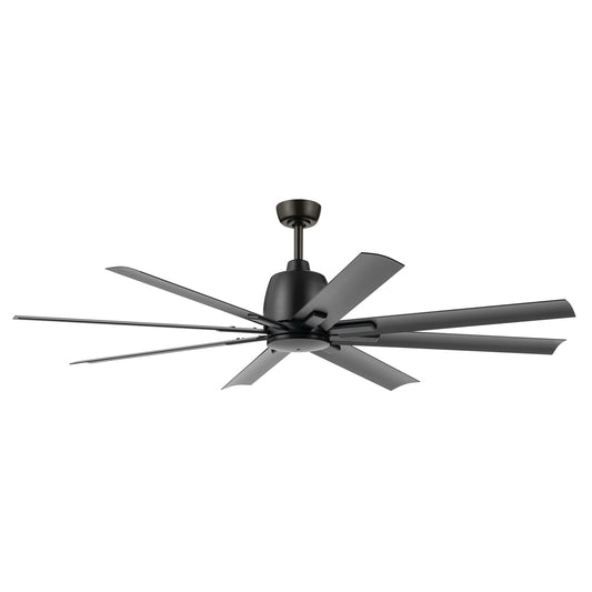 Kichler Breda 65-in Outdoor Satin Black with Satin Black Blades Ceiling Fan Without Light - Remote Included ( 8 -Blade ) 5648873
