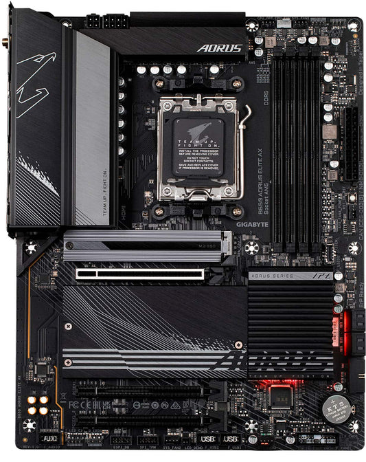 GIGABYTE - B650 AORUS ELITE AX (Socket AM5) AMD B650 ATX DDR5 Wi-Fi 6E Motherboard - Black